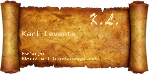 Karl Levente névjegykártya
